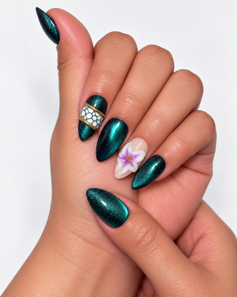 Karève handcrafted press-on nails, worn
