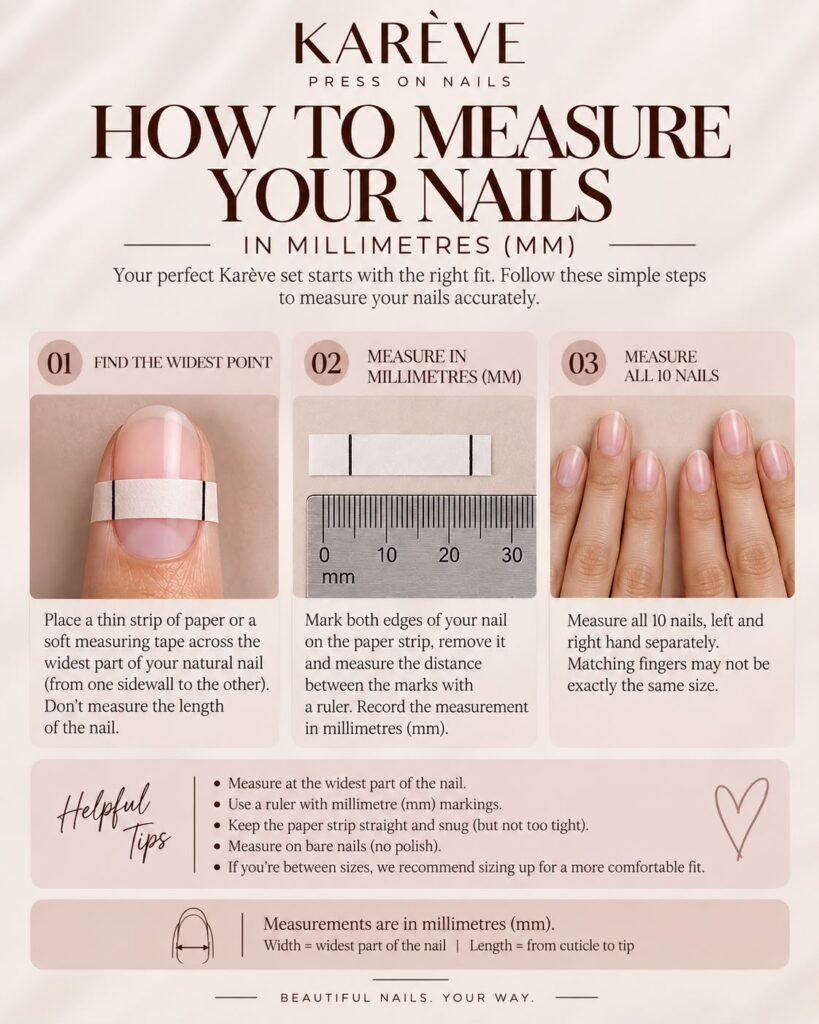How to measure your nails in millimetres
