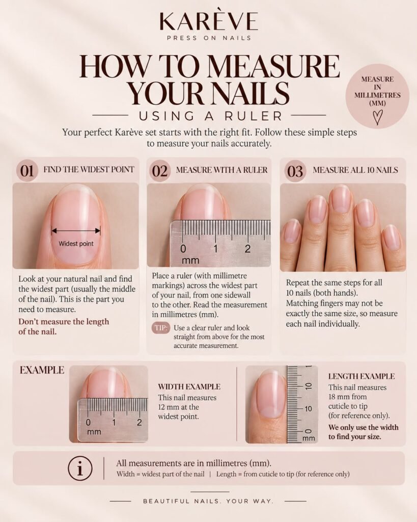 How to measure your nails in millimetres