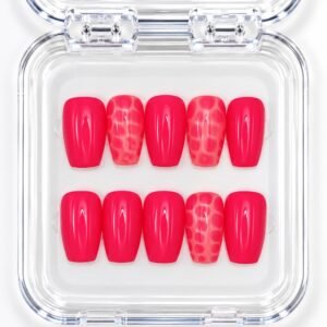 Pink Honeycomb press-on nails, Karève