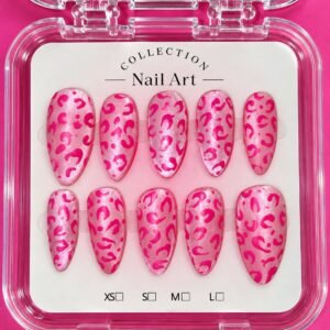 Pink Leopard press-on nails, Karève