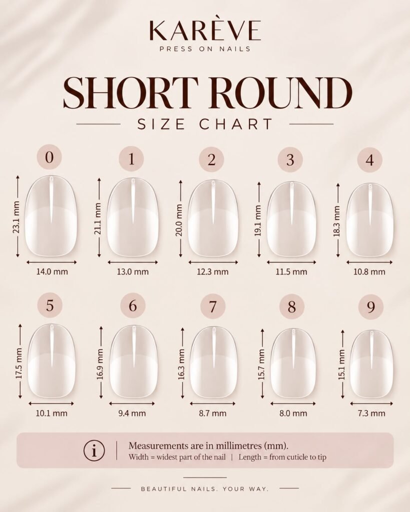 Short Round sizing chart