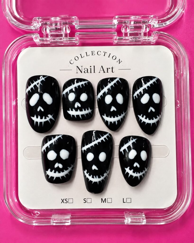 Stitch & Skull press-on nails