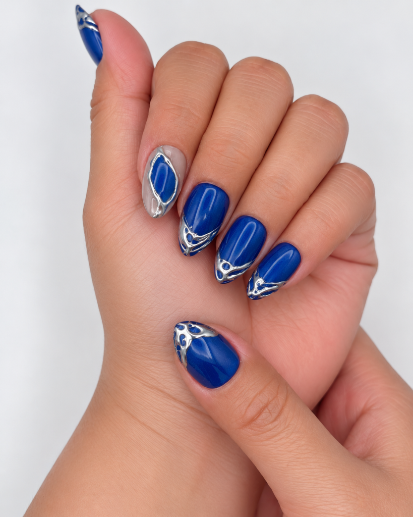 Blue Sapphire press-on nails