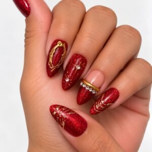 Red Luxury press-on nails